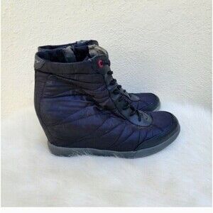 Women's Navy Wedge Sneakers